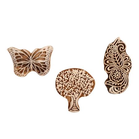 Set of 3 Piece New Mix Wooden Printing Block